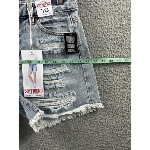 NWT Celebrity Pink The Bobby Denim Shorts Womens Size 7 Hi Rise Distressed Jeans - Picture 9 of 16